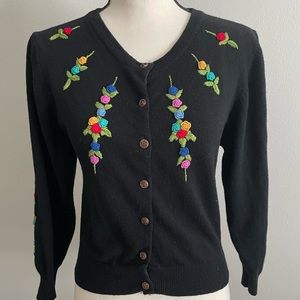 Vtg Betsey Johnson PUNK LABEL 80s Cardigan Sweater, sz Small